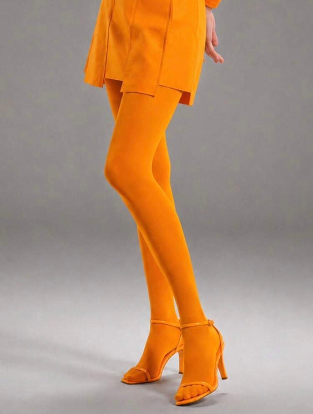 NWT Retro Orange Tights Mod Harajuku Halloween Costume Kidcore ‘60s ‘70s